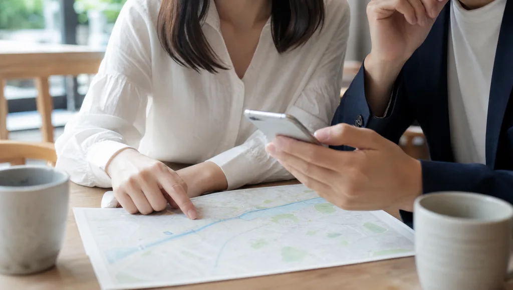 豊川・東三河で婚活の会える範囲を地図で考える手元